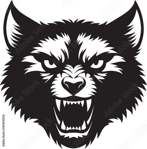 Wolverine head mascot silhouette illustration
