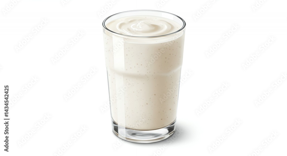 Creamy Coconut Shake Blended Displayed in Clear Glass Isolated By White Screen Perfect for Drink Ads Promotions Creamy Coconut Shake Blended Displayed in Clear Glass Isolated By White Screen Perfect for Drink Ads Promotions