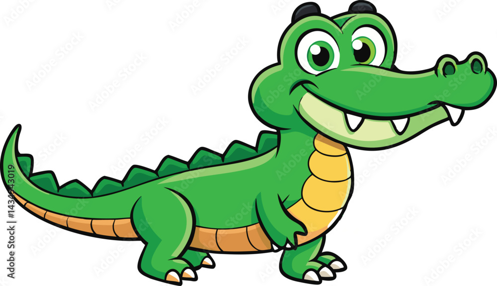 Naklejka premium Crocodile cartoon vector illustration.