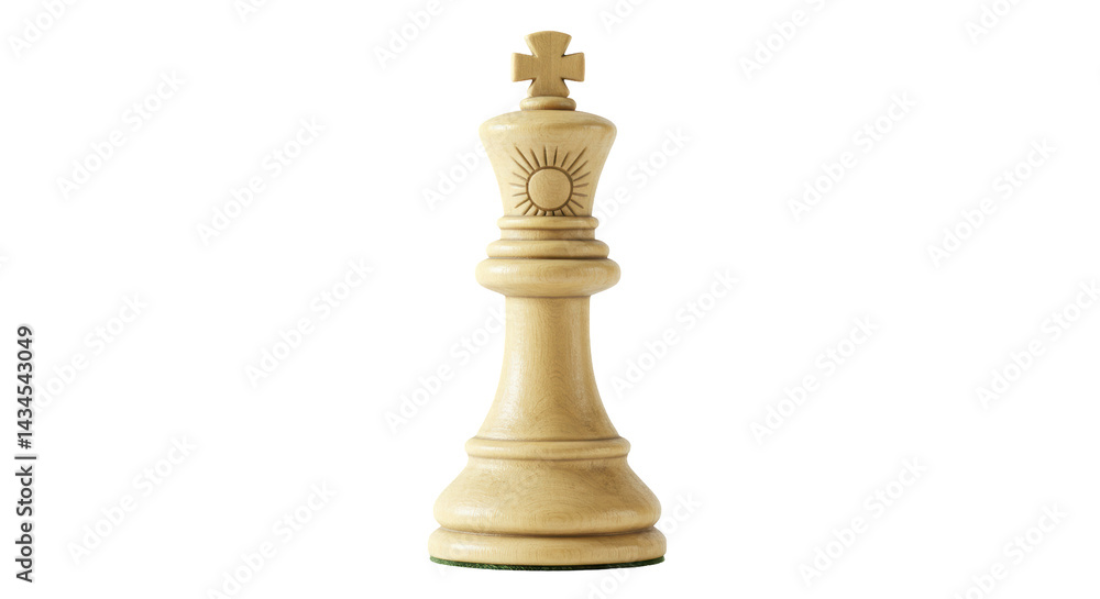 Isolated White Chess King Piece for Strategy Game Isolated White Chess King Piece for Strategy Game
