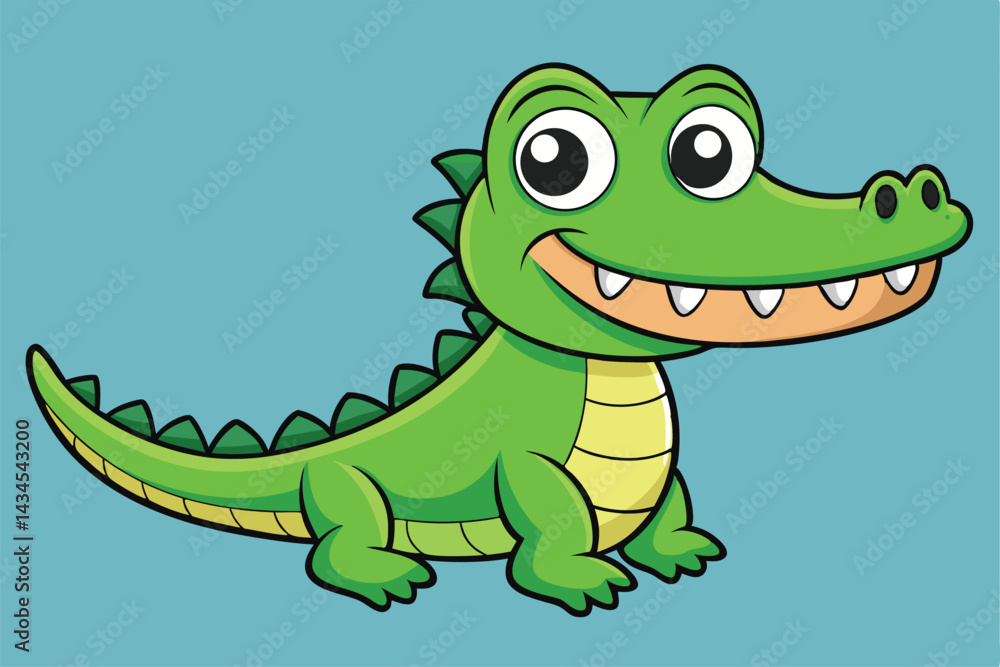 Naklejka premium Crocodile cartoon vector illustration.