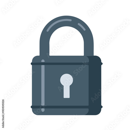 Simple lock front view and curved top locks shown closed for steal protection lock safety and data protection pedlock vector.Keep data secure,maintain privacy. Safe from stealing and sheild safety.