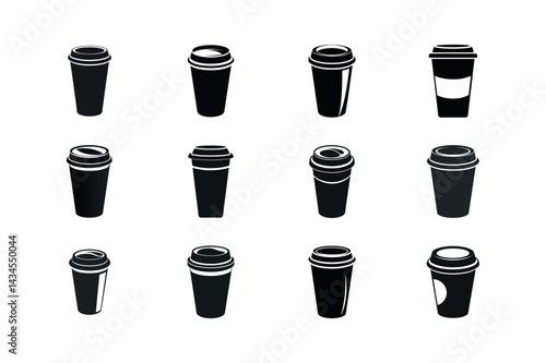 Set of paper coffee cup bundle