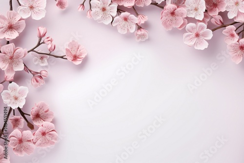 Wallpaper Mural Cherry Blossom Flowers Border, Cherry Blossom Background, Cherry Blossom Frame, Flowers Frame, Sakura Frame Digital Paper, Flowers Banner, Spring Border Frame, wedding invitation, greeting cards Torontodigital.ca