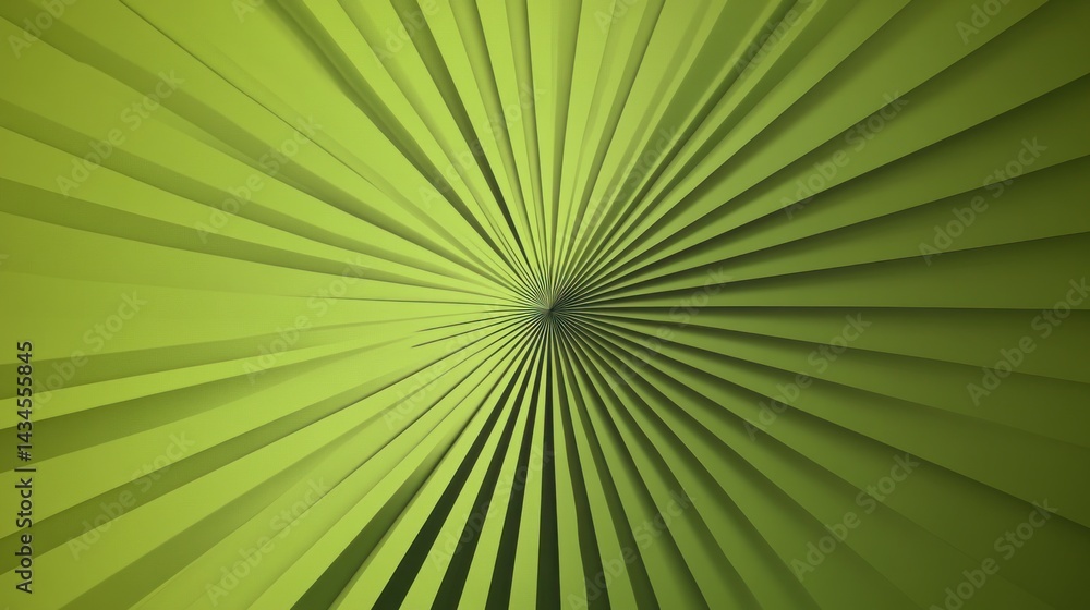 Obraz premium Radiating green palm leaf pattern