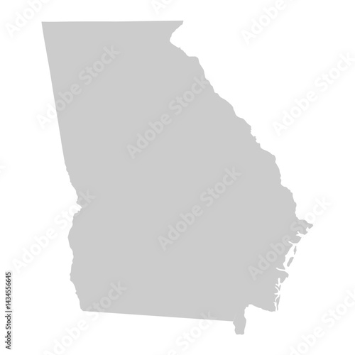 Georgia, GA - grey silhouette map of US state. Vector illustration