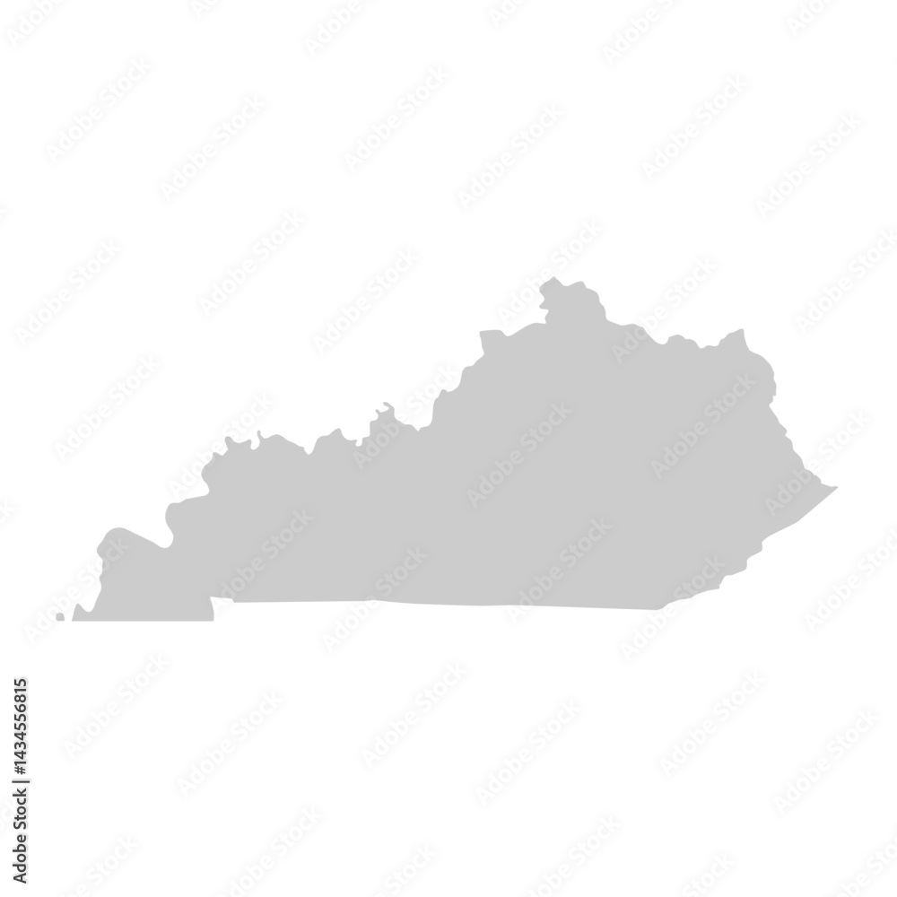 Fototapeta premium Kentucky, KY - grey silhouette map of US state. Vector illustration