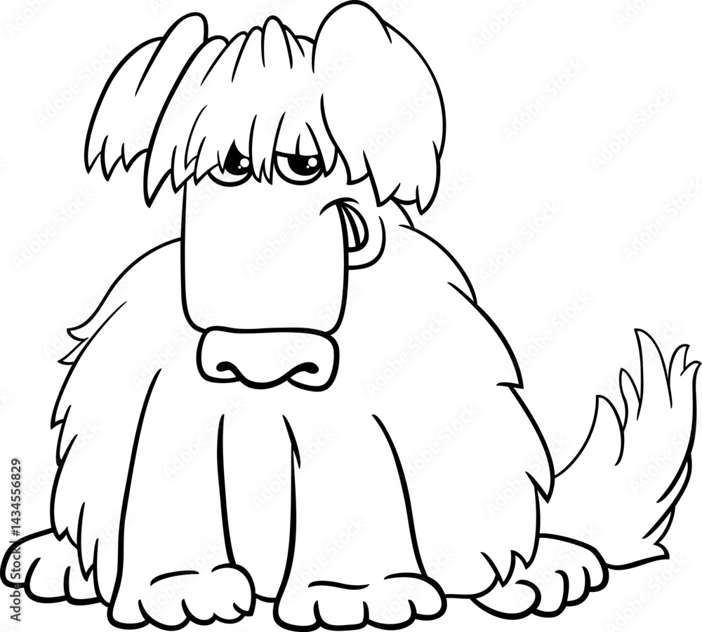 cartoon shaggy dog animal character coloring page