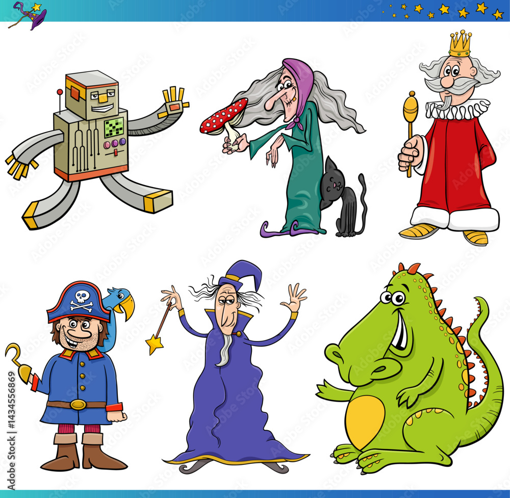 funny cartoon fantasy and fairy tale characters set