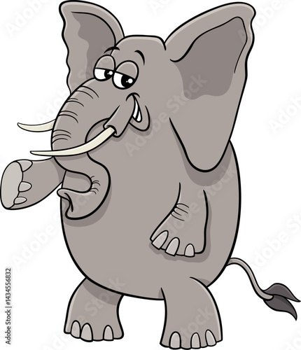 Obraz na płótnie funny cartoon elephant wild animal character w salonie