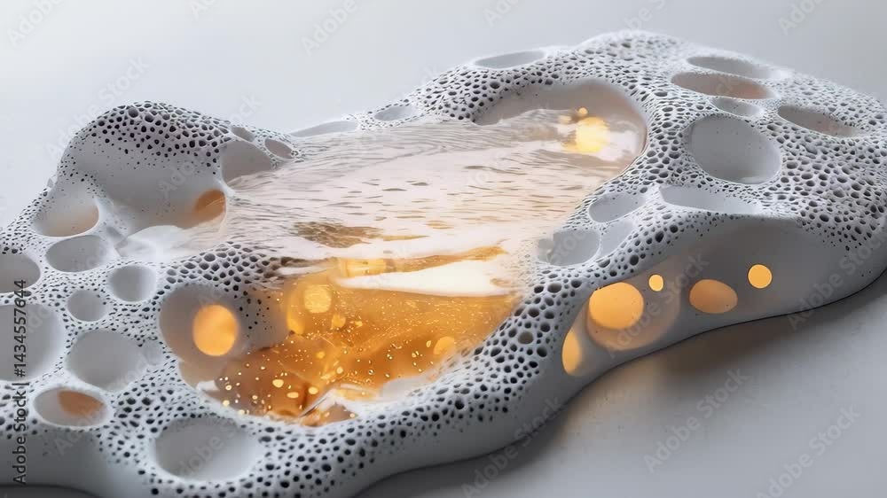 An abstract design featuring a textured surface with bubbles and a liquid interior, creating a modern and colorful aesthetic. An abstract design featuring a textured surface with bubbles and a liquid interior, creating a modern and colorful aesthetic.