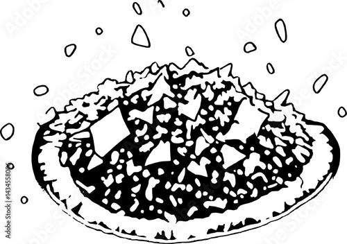 Delicious Hand-Drawn Pizza Illustration A Simple Black And White Design