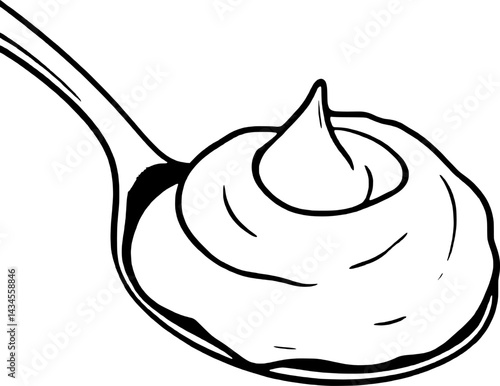 Creamy Spoonful Of Whipped Topping Dessert Garnish