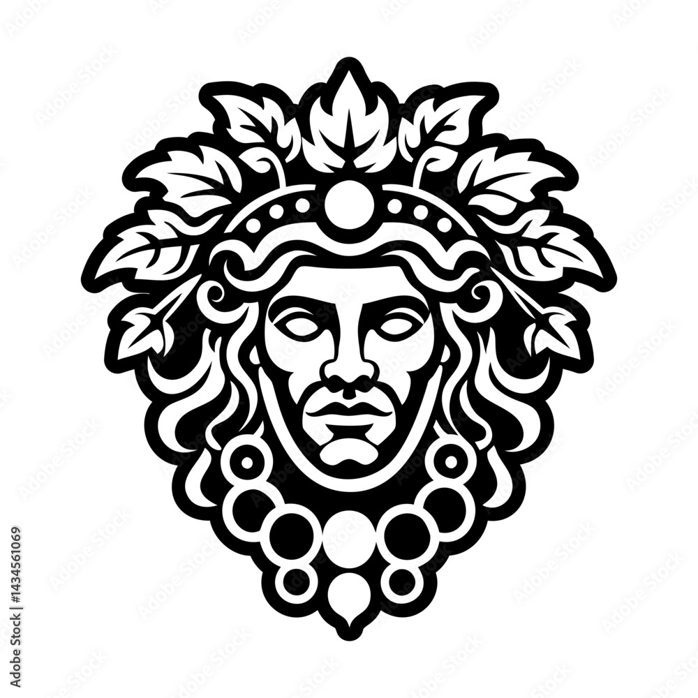 Obraz premium A solid style icon of bacchus deity