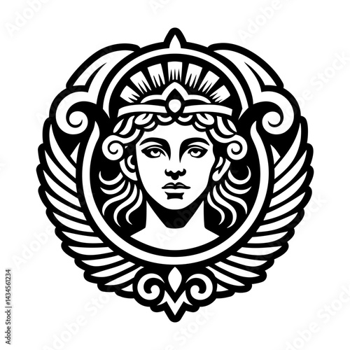 A solid style icon of fortuna goddess symbol