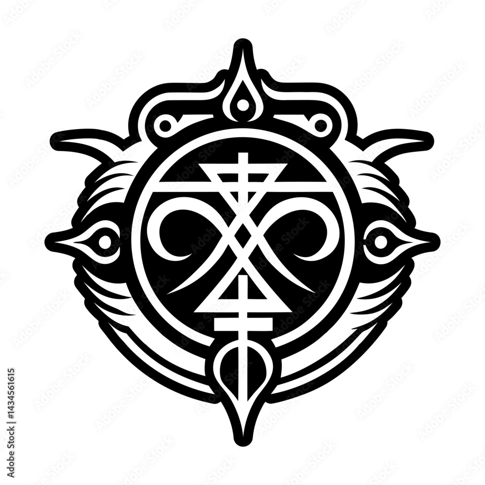 Naklejka premium A glyph style icon of ancient tattoo