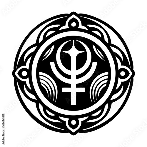 A solid style icon of praetorian symbol