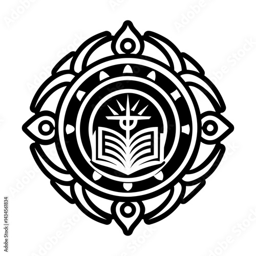 A glyph style icon of sacred book symbol