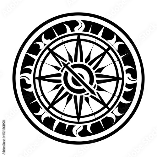 A glyph style icon of sundial symbol