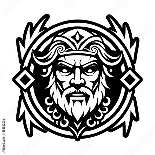 A filled style icon of terminus god tattoo