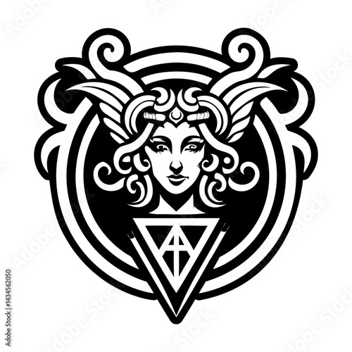 A solid style icon of vesta goddess symbol