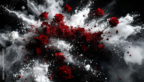 Wallpaper Mural Abstract beautiful seamless red and white roses background wallpaper, graphic resource Torontodigital.ca