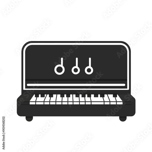 Electric Piano - Vector icon, isolated on white background  -  