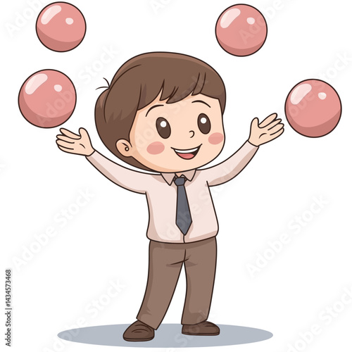Juggler - Vector icon, isolated on white background  -  