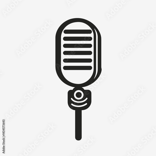 Lavalier Mic - Vector icon, isolated on white background  -  