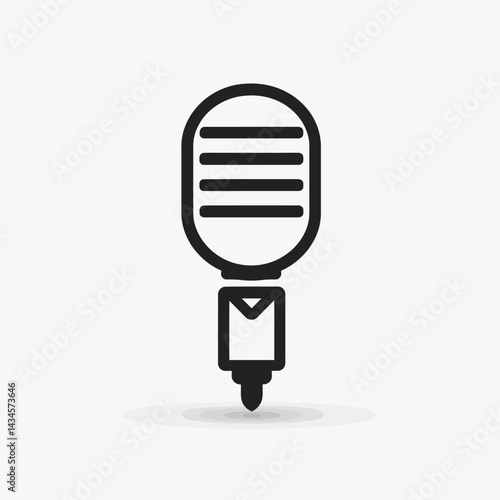 Lavalier Mic - Vector icon, isolated on white background  -  
