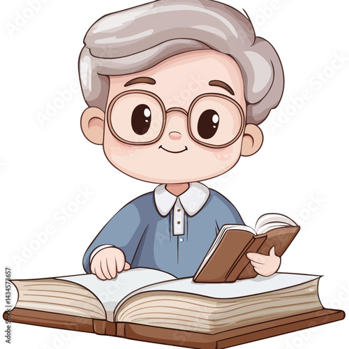 Librarian - Vector icon, isolated on white background  -  