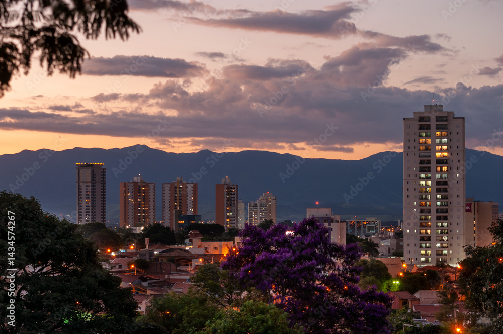 Fototapeta premium city at sunset