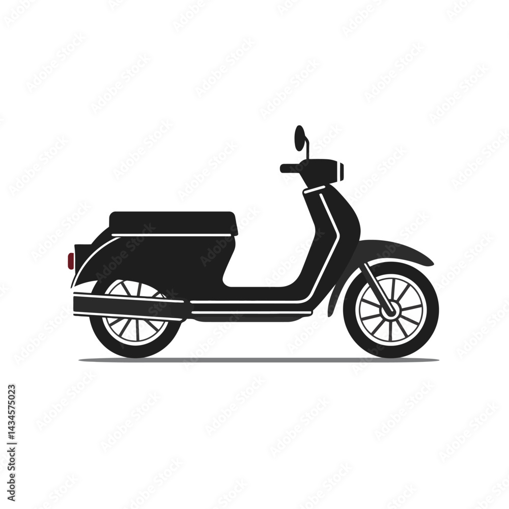 Moped - Vector icon, isolated on white background - Moped - Vector icon, isolated on white background -
