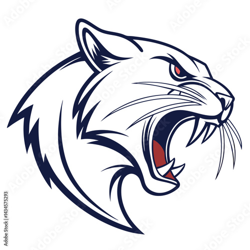 Wallpaper Mural Angry wild cat head graphic Torontodigital.ca