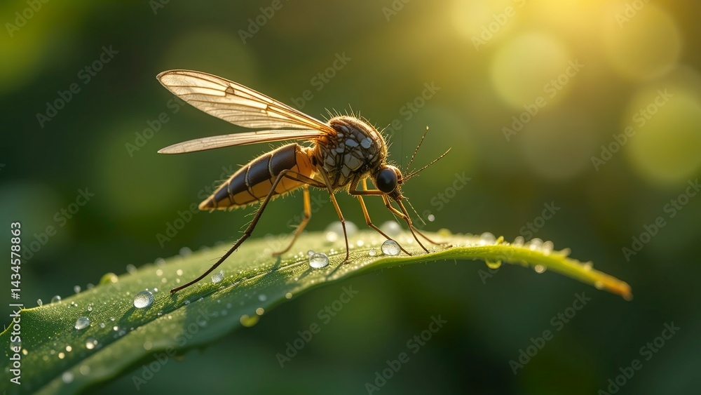 A Mosquito that perch on a leaf A Mosquito that perch on a leaf