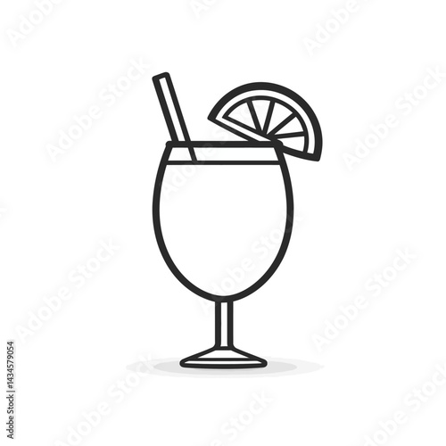 Piña Colada - Vector icon, isolated on white background  -  