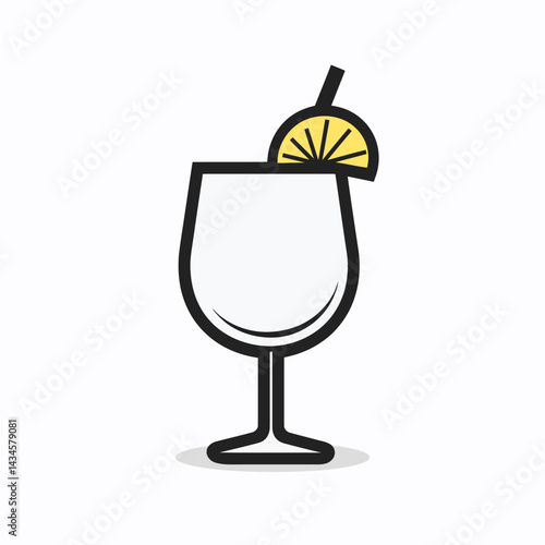 Piña Colada - Vector icon, isolated on white background  -  