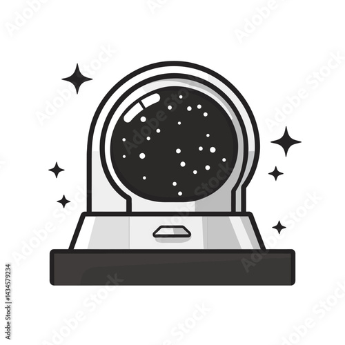 Planetarium - Vector icon, isolated on white background  -  