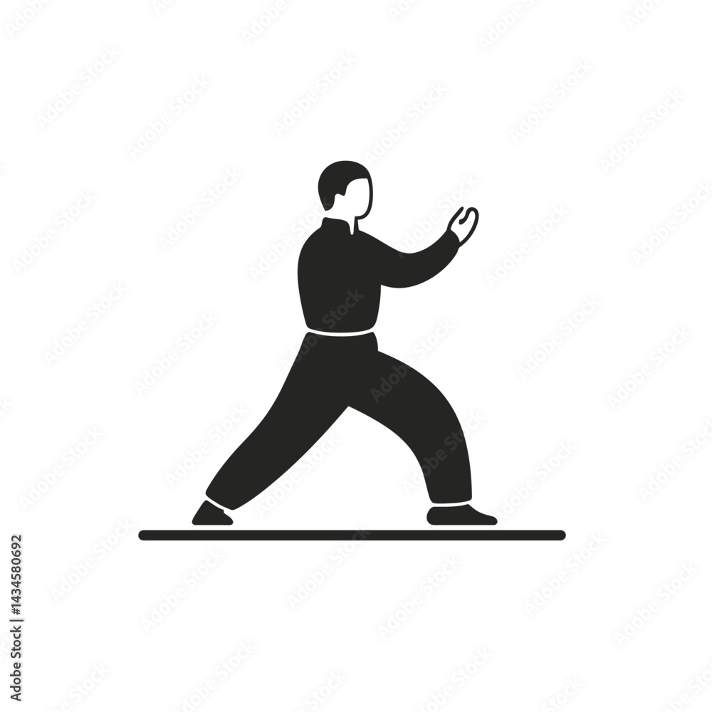 Obraz premium Qigong - Vector icon, isolated on white background - 