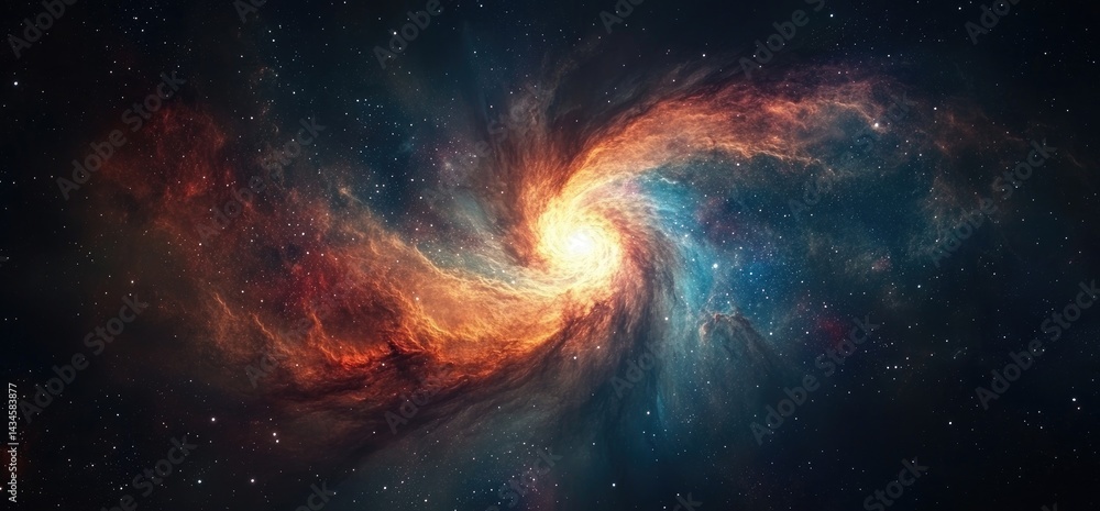 Fototapeta premium Colorful nebula swirls in space digital art cosmic theme