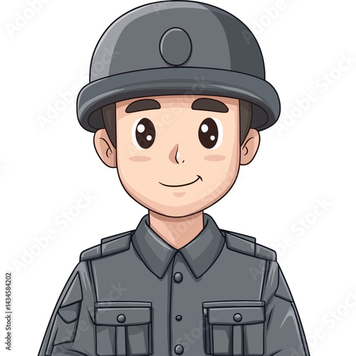 Soldier - Vector icon, isolated on white background  -  
