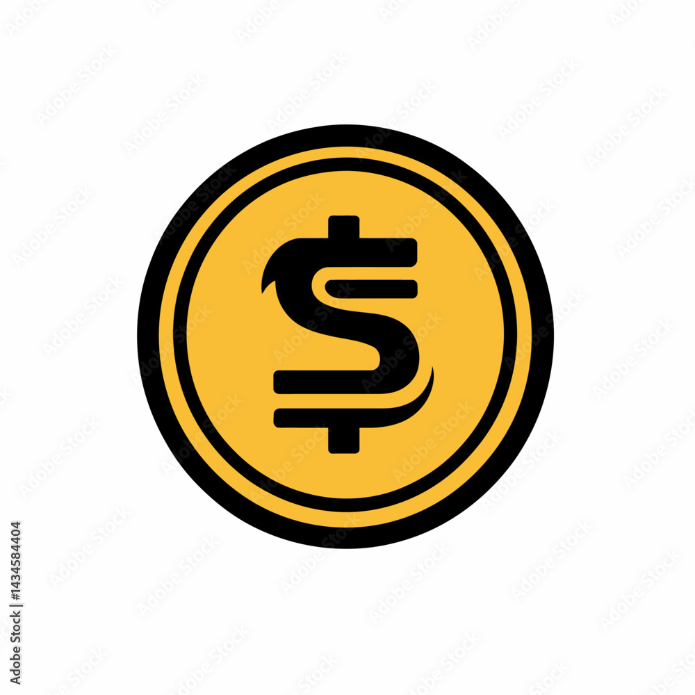 Obraz premium Stablecoin - Vector icon, isolated on white background - 