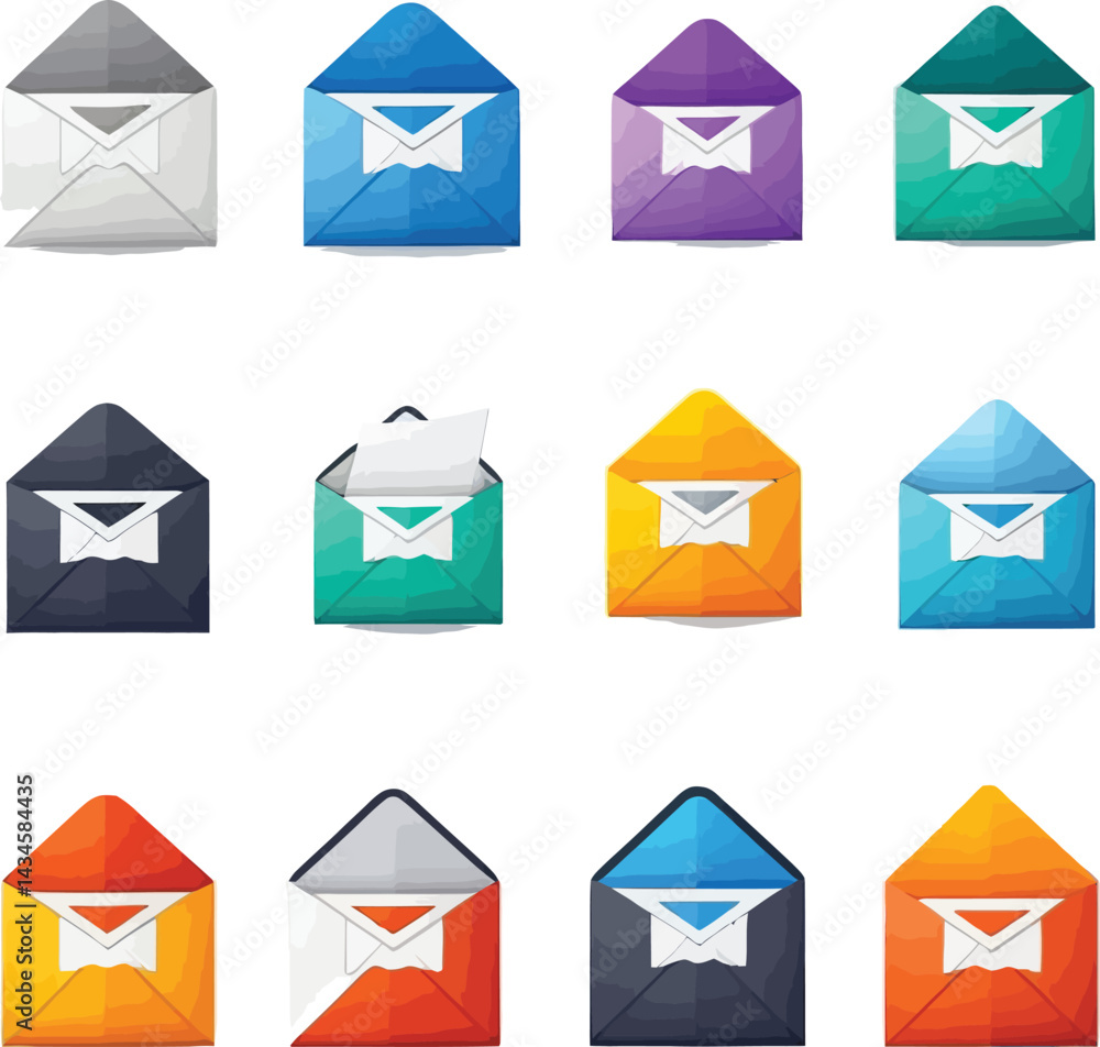 Mail Icons, Vector Set, Email Envelope Symbols Mail Icons, Vector Set, Email Envelope Symbols