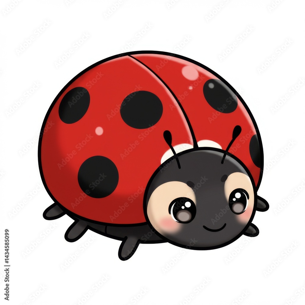 Obraz premium Cute Cartoon Ladybug Illustration