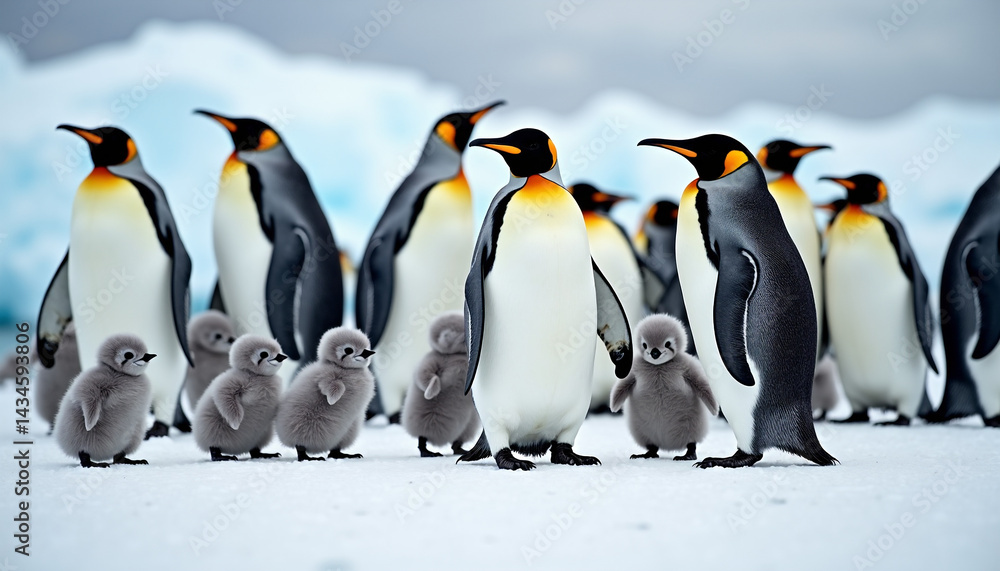 Fototapeta premium Playful Penguins in Antarctica
