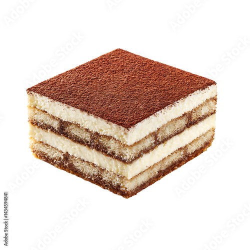 Delicious tiramisu dessert, transparent background