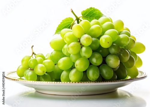 Wallpaper Mural Fresh Green Grapes on a White Plate - Juicy Summer Fruit Stock Photo Torontodigital.ca