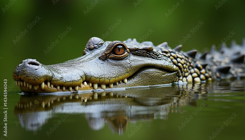 Fototapeta premium Close-Up of a Lurking Crocodile