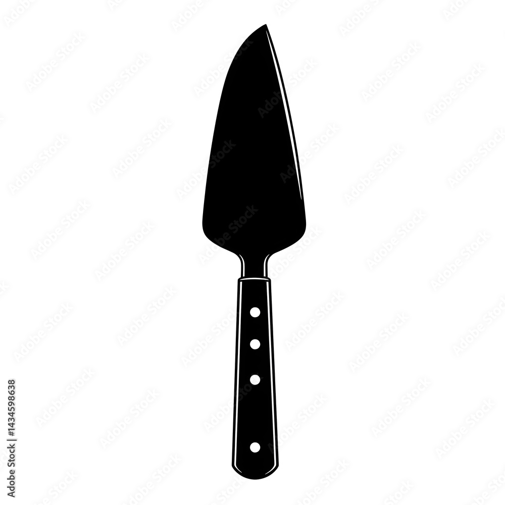 Silhouette of a Classic Cake Server or Pie Server Elegant Kitchen Utensil Illustration Silhouette of a Classic Cake Server or Pie Server Elegant Kitchen Utensil Illustration
