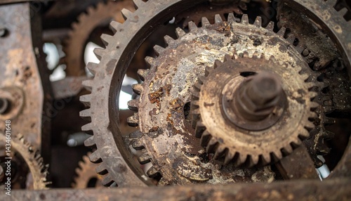 Close cinematic shot of interior gears and rusted mechanisms